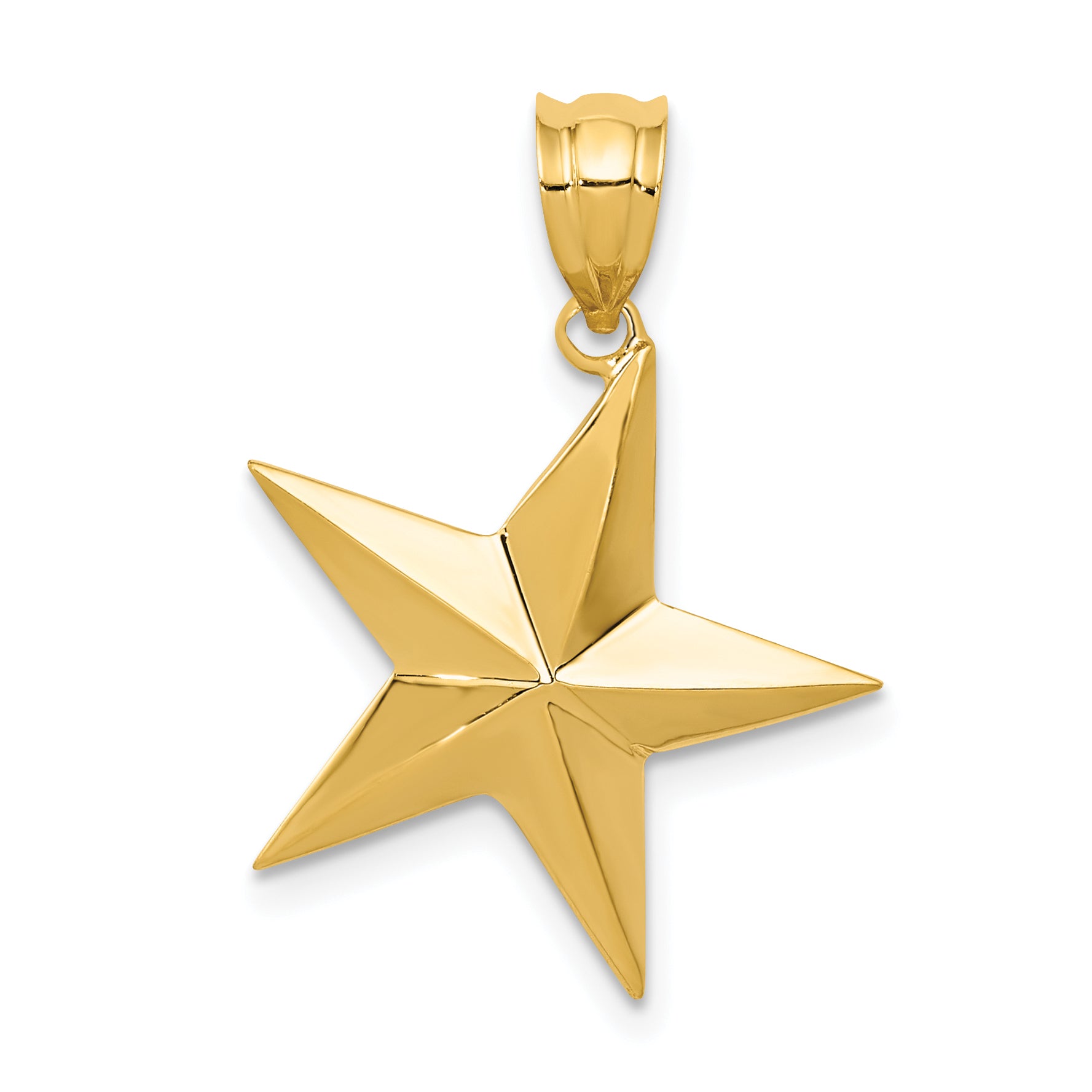 14k Polished Star Pendant