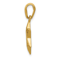 14K Gold Star of David Pendant with Closed Back Design Elegant and Timeless