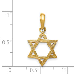 14K Gold Star of David Pendant with Closed Back Design Elegant and Timeless