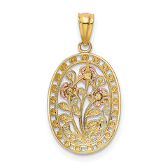14K Yellow and Rose Gold Pendant with White Rhodium Accents Two-Tone Elegance