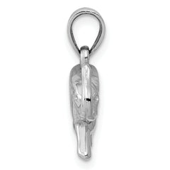 14K White Gold Polished Elephant Pendant for Men Elegant and Themed Design
