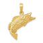 Bass Fish Pendant in 14K Yellow Gold, 19x20mm Textured - Sophia Jewelers