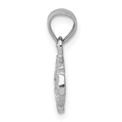 14K White Gold Sand Dollar Pendant with Polished Rhodium Finish Elegant