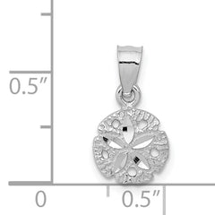 14K White Gold Sand Dollar Pendant with Polished Rhodium Finish Elegant