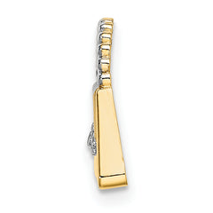 14K Gold Rhodium-Touched Purse Slide Pendant Polished, Textured Elegance