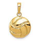 14K Gold Polished Volleyball Pendant