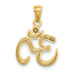 14K Gold Polished Om Symbol Pendant for Men Solid & Casted Elegance