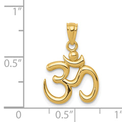 14K Gold Polished Om Symbol Pendant for Men Solid & Casted Elegance