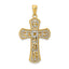 14K Two-tone Polished 2 Level Cross Pendant