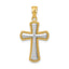 14k Rhodium Polished Cross Pendant