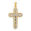 14K Two-tone Gold Polished 2 Level Cross Pendant