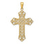 14K Polished Large Rope Frame Filigree Cross Pendant