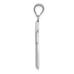 14K White Gold Cross Pendant with Polished and Textured Finish