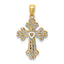 Filigree Heart Cross Pendant in 14K Two-Tone Gold, 30mm Reversible - Sophia Jewelers