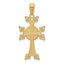 14K Polished/Textured Armenian Cross Pendant