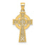 Celtic Cross Pendant in 14K Yellow Gold, 26mm Textured - Sophia Jewelers