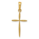 14K Polished Cross With Tapered Ends Pendant