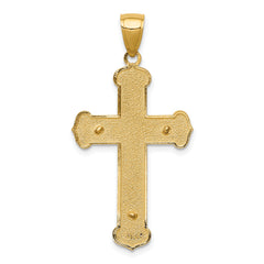 14K Gold Polished Solid Crucifix Pendant Elegant Cast Design