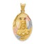 Sagrado Corazón De Jesús Pendant in 14K Two-Tone Gold, 28mm - Sophia Jewelers