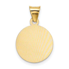 14K Gold Sagrado Corazon Pendant with Rose and White Rhodium Detailing