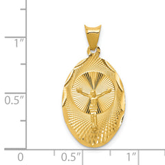 14K Gold Polished Corpus Pendant with Die-Struck Solid Design