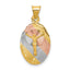 Corpus Oval Pendant in 14K Two-Tone Gold, 26mm Diamond-Cut - Sophia Jewelers