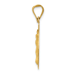 14K Gold Polished Corpus Circle Pendant with Solid Die Struck Design