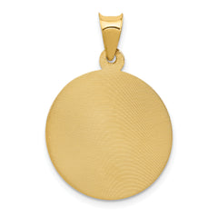 14K Gold Polished Corpus Circle Pendant with Solid Die Struck Design