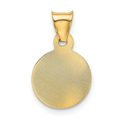 14K Gold Polished Corpus Circle Pendant Elegant & Solid Design