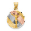 Corpus Circle Pendant in 14K Two-Tone Gold, 22mm Diamond-Cut - Sophia Jewelers