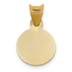 **14K Gold & Rhodium Lady of Guadalupe Pendant with Diamond-Cut Detail**