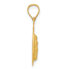 14K Gold Polished Lady of Guadalupe Pendant with Diamond-Cut Detailing