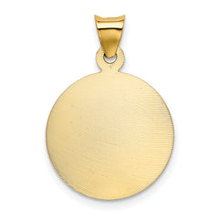 14K Gold Rhodium Lady of Guadalupe Pendant with Diamond-Cut Detailing