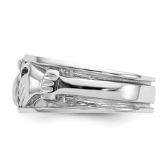 14k White Gold Claddagh Band