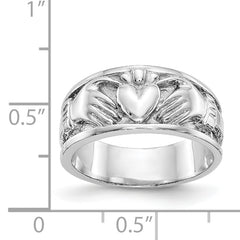14k White Gold Claddagh Band
