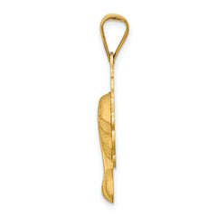 14K Gold Mary Pendant with Satin & Polished Finish Elegant Charm from Sophia Jewelers