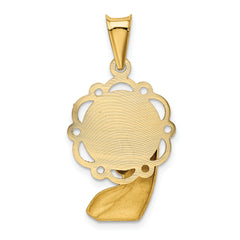 14K Gold Mary Pendant with Satin & Polished Finish Elegant Charm from Sophia Jewelers