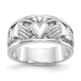 14k White Gold Claddagh Band