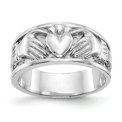 14k White Gold Claddagh Band
