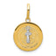 14k With Rhodium Circle St. Benedict Medal Pendant