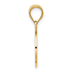 14K Gold Polished Reversible Faith and Footprints Pendant