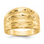 Four Ridge Domed Ring in 14K Yellow Gold, Diamond-Cut, Size 7 - Sophia Jewelers