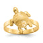 14K Gold Polished / Textured Sea Turtle Ring