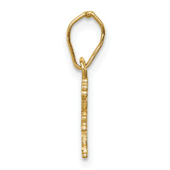 14K Gold Polished Little Girl Pendant with Textured Back Elegant & Timeless Charm