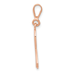 14K Rose Gold Awareness Pendant with Polished Finish & Textured Detail