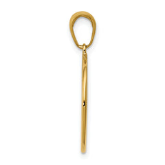 14K Gold Saint Anthony Round Medal Pendant with Polished Satin Finish