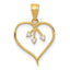 14k 3-CZ Cut-out Heart Pendant