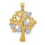 Hearts Tree Pendant in 14K Two-Tone Gold, 27mm - Sophia Jewelers