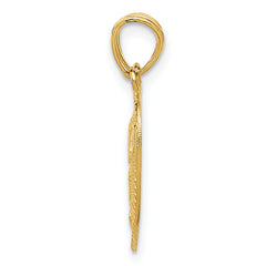 14K Gold TE AMO Break Apart Diamond-Cut Heart Pendant Polished & Solid