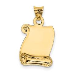 14K Gold I Love You Pendant with Polished Textured Finish Elegant and Gift-Ready